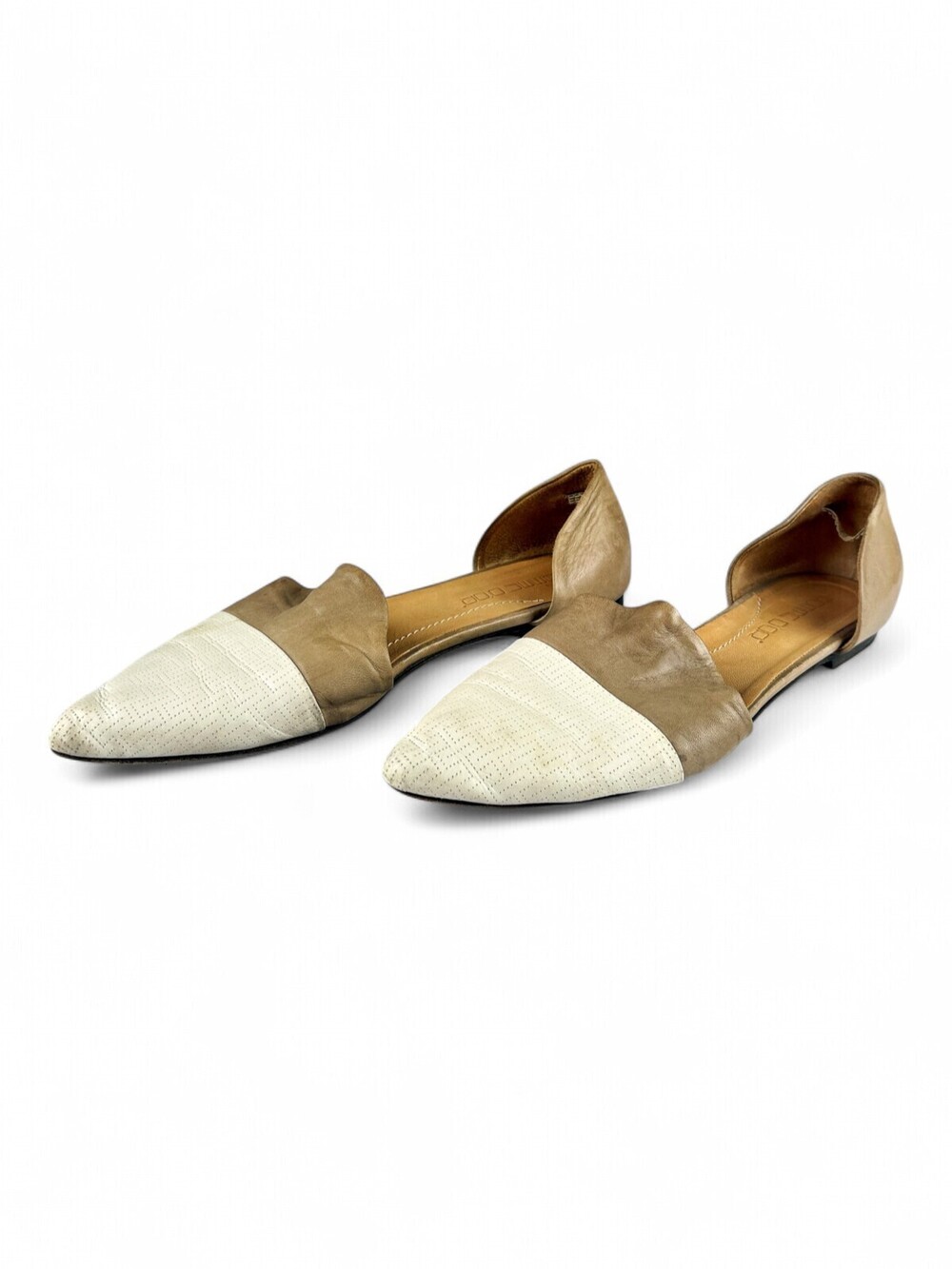 Pomme D'or Two-Tone D'Orsay Pointed Flats Size 9